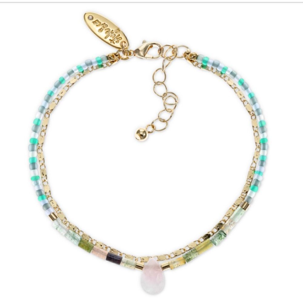 Style & Co Gold-Tone Mixed Bead Double-Row Bracelet